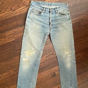 Vintage 501 50s 60s 70s Levi's Denim Rivets Redline Selvedge Indigo Jeans W33